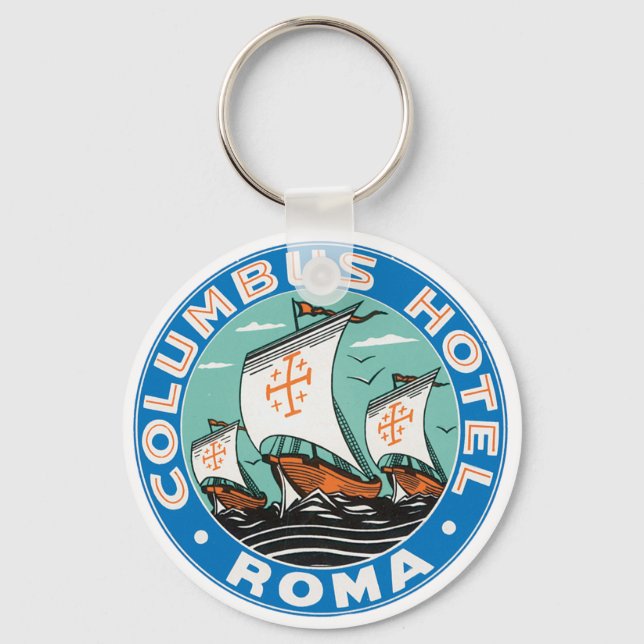 Columbus Hotel, Roma Key Ring (Front)