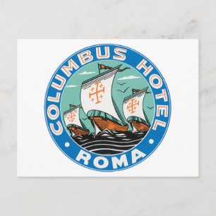 Columbus Hotel, Roma Postcard