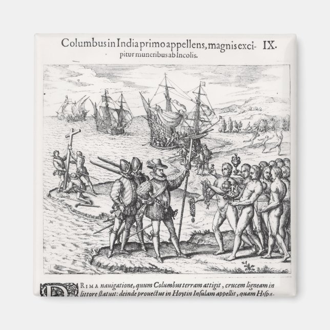 Columbus in What Was First Called India Magnet (Front)