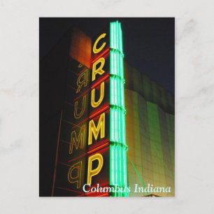 Columbus Indiana Crump Theatre Postcard