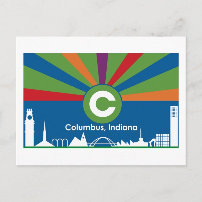 Columbus Indiana Flag Postcard (Front)