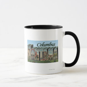 Columbus, Montana - Large Letter Scenes Mug