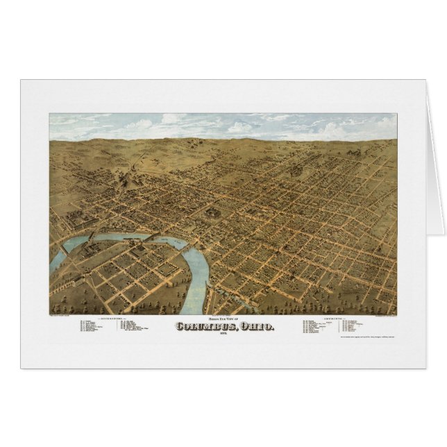 Columbus, OH Panoramic Map - 1872 (Front Horizontal)