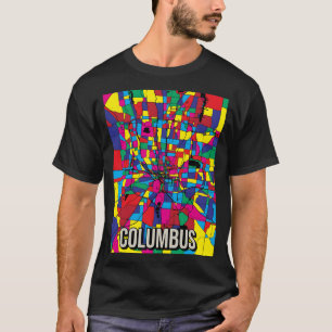 Columbus Ohio Abstract City Map - Colourful Abstra T-Shirt