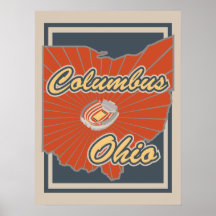 Columbus, Ohio Art Print - Travel Poster - 18x24