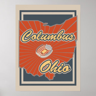 Columbus, Ohio Art Print - Travel Poster - 18x24