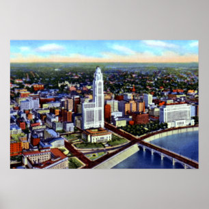 Columbus Ohio Birdseye View Poster