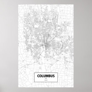 Columbus, Ohio (black on white) Poster