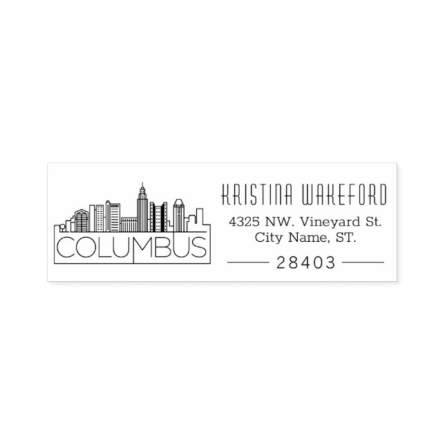 Columbus, Ohio City | Custom Address  Self-inking  Stamp (Design)