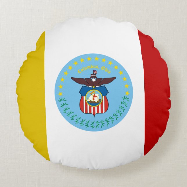 Columbus (Ohio) City flag  Round Cushion (Front)