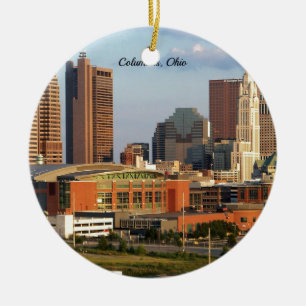 Columbus, Ohio cityscape Ceramic Tree Decoration