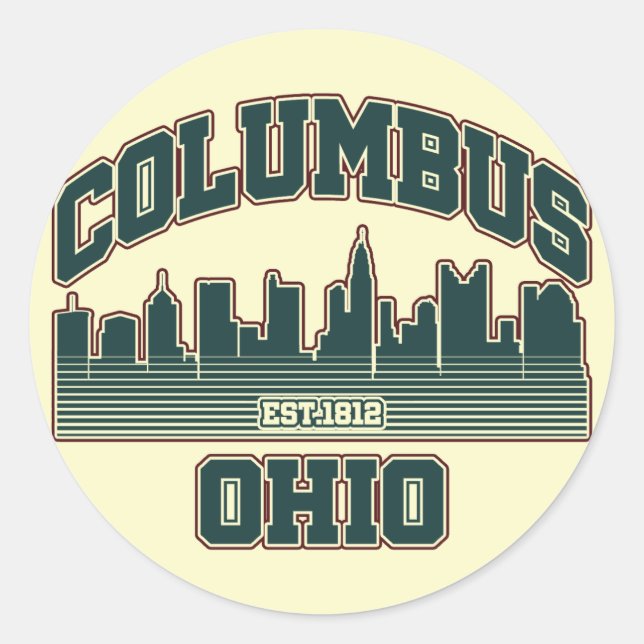 Columbus.Ohio Classic Round Sticker (Front)