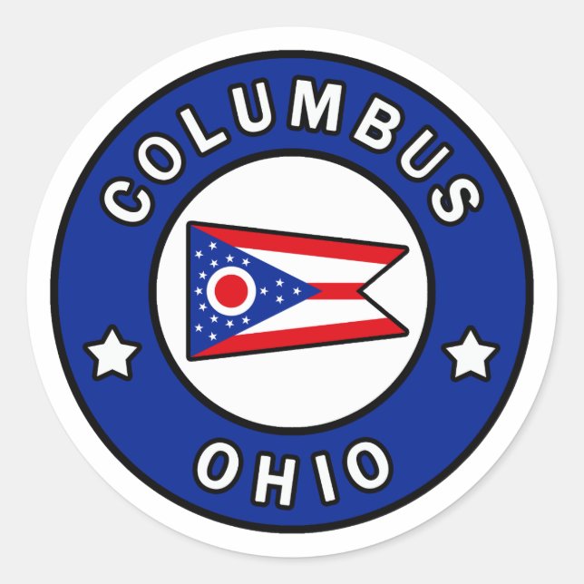 Columbus Ohio Classic Round Sticker (Front)