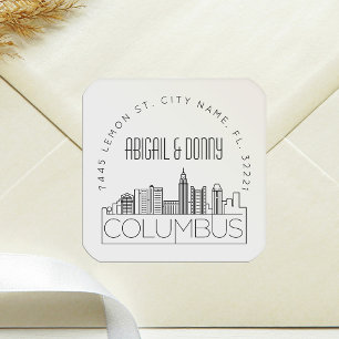 Columbus Ohio Deco   Destination Wedding Square Sticker