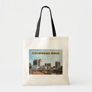 Columbus Ohio Downtown City Scene with Name Tote Bag