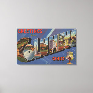Columbus, Ohio - Large Letter Scenes 2 Canvas Print