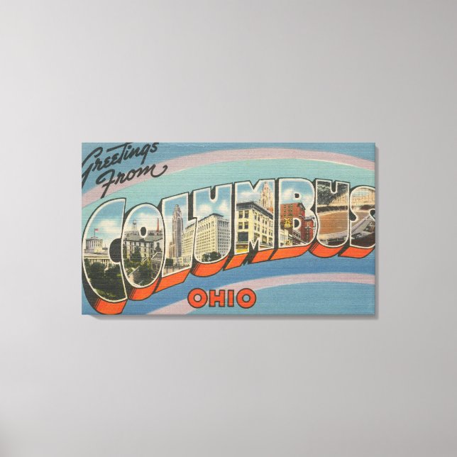 Columbus, Ohio - Large Letter Scenes 4 Canvas Print (Front)