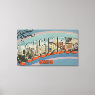 Columbus, Ohio - Large Letter Scenes 4 Canvas Print