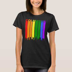 Columbus Ohio Lgbtq Gay Pride Rainbow Skyline T-Shirt