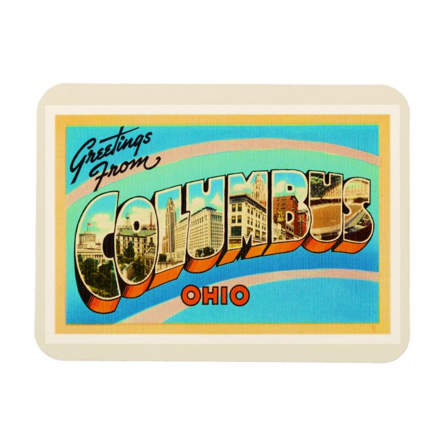 Columbus Ohio OH Old Vintage Travel Souvenir Magnet (Horizontal)