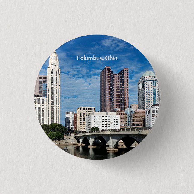 Columbus, Ohio skyline 3 Cm Round Badge (Front)