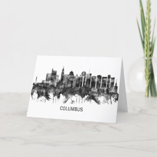 Columbus Ohio skyline BW Holiday Card