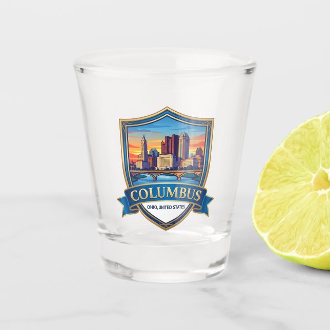 Columbus, Ohio Skyline Ohio Shot Glass (Front)