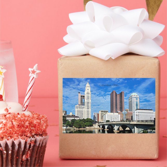Columbus, Ohio skyline Rectangular Sticker (Party)