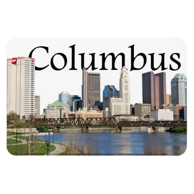 Columbus Ohio skyline with Columbus in the Sky Magnet (Horizontal)