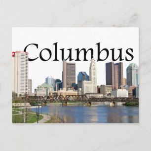 Columbus, Ohio Skyline with Columbus in the sky Postcard