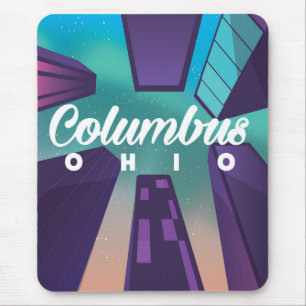 Columbus Ohio skyscraper travel poster print. Mouse Mat