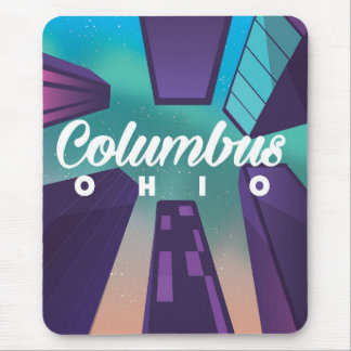 Columbus Ohio skyscraper travel poster print. Mouse Mat