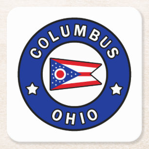 Columbus Ohio Square Paper Coaster