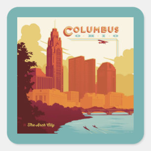 Columbus Ohio   The Arch City Square Sticker