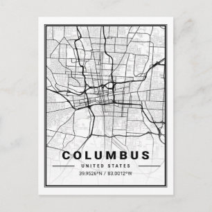 Columbus Ohio USA Travel City Map Poster Postcard