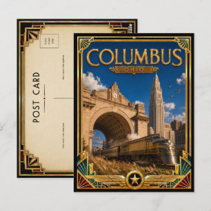 Columbus Ohio Vintage Art Deco Golden Age Postcard