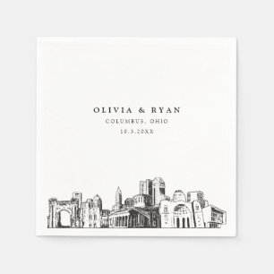 Columbus Ohio Wedding Minimalist Paper Napkin