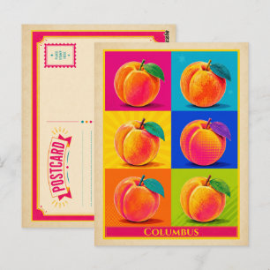 Columbus Postcard Georgia Peach Vintage Pop Art