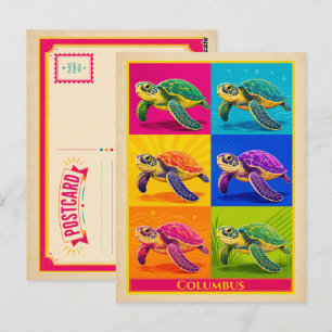 Columbus Postcard Georgia Sea Turtle Vintage