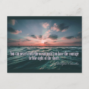 Columbus Quote Sunset postcard