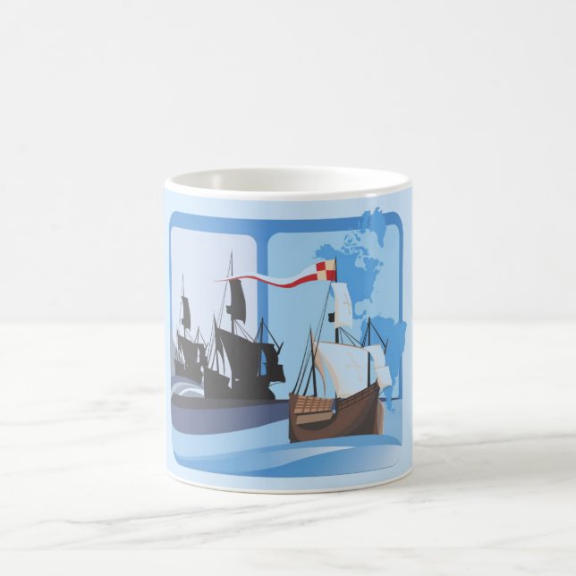 Columbus Sailing the Ocean Blue - Magic Mug (Center)