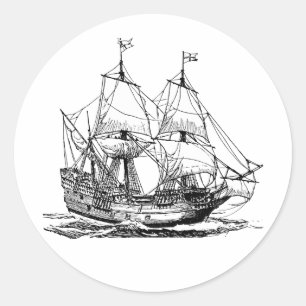 Columbus Ship Classic Round Sticker
