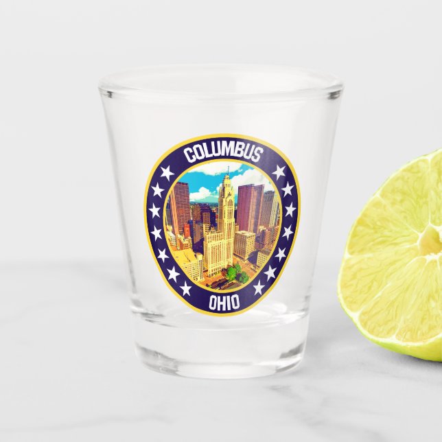 Columbus                                           shot glass (Front)