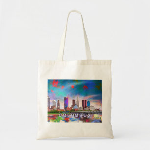Columbus Skyline Abstract Art Tote Bag