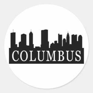 Columbus Skyline Classic Round Sticker