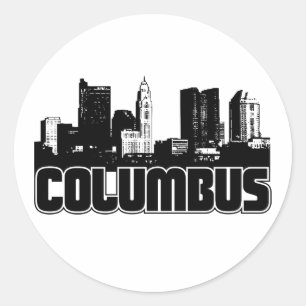 Columbus Skyline Classic Round Sticker