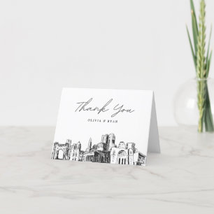 Columbus Skyline Sketch Blank Thank You Card