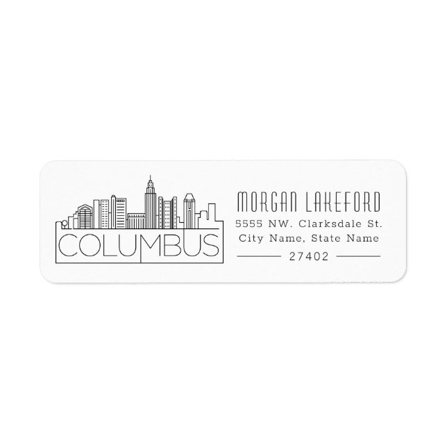 Columbus Stylised City Skyline | (Front)