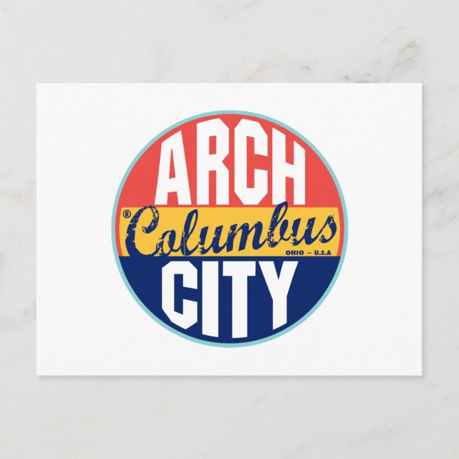 Columbus Vintage Label Postcard (Front)