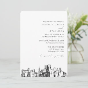 Columbus Wedding Elegant Skyline Invitation